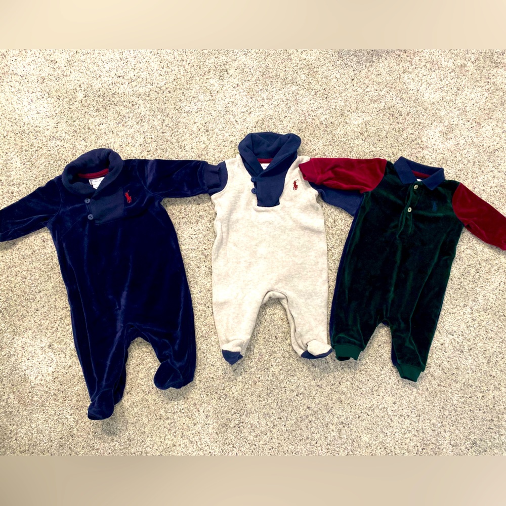 3 pieces of Ralph Lauren - 2 velvet and 1 corduroy, all three size 3 month